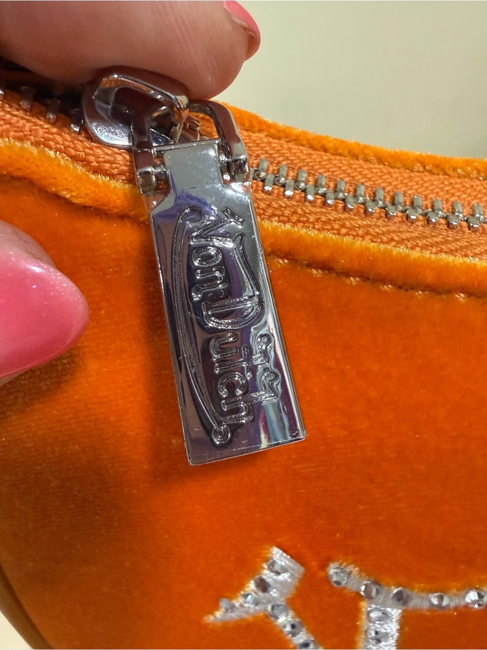 Von Dutch Orange Suede-Style Shoulder Bag with Embellished Logo - Picture 4 of 15